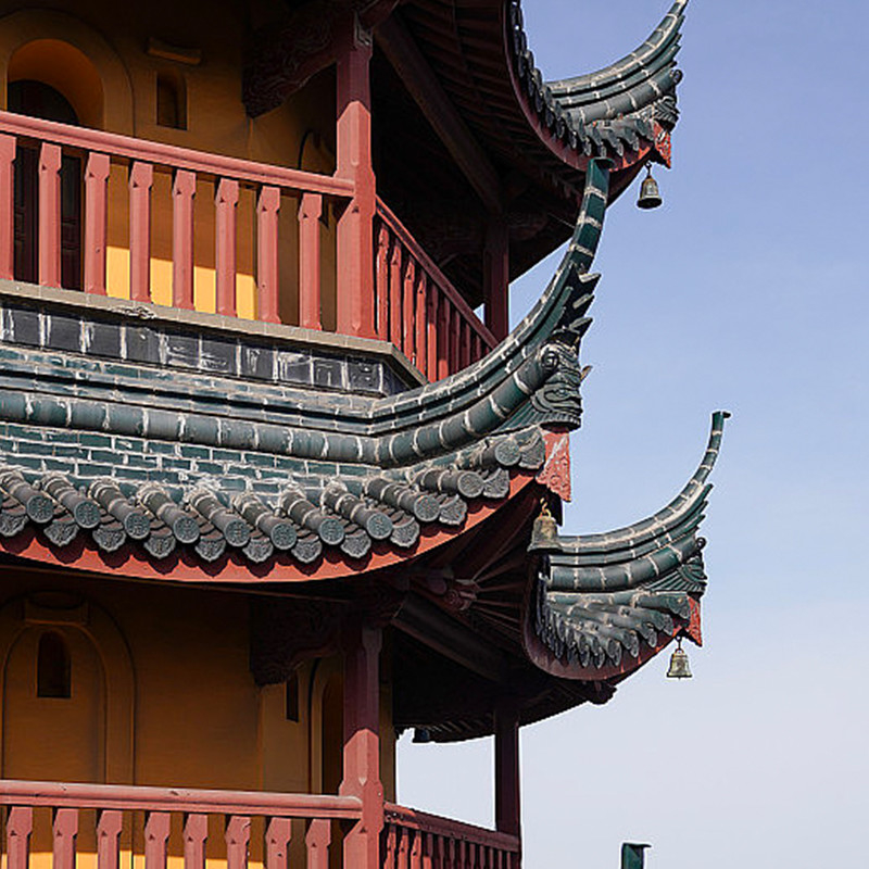 Unglazed Buddhist Temple Chinese Grey Clay Roof Tile Eco Friendly Long Lasting For Classic Architecture