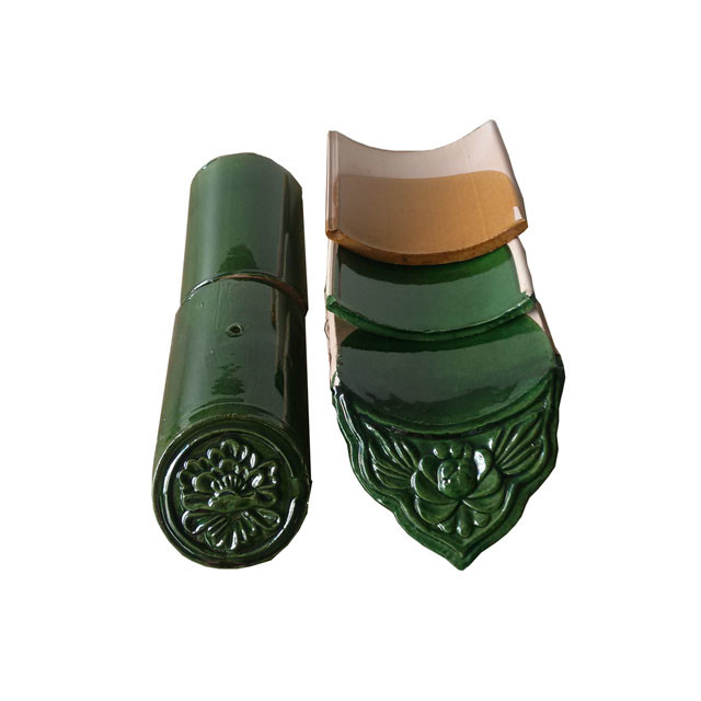 Chinese Glazed Roof Tile 18x18cm Stunning Glaze Durable Ceramic For Pavilion Roofing Chinese Architecture