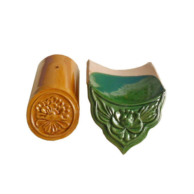 Chinese Glazed Roof Tile 18x18cm Stunning Glaze Durable Ceramic For Pavilion Roofing Chinese Architecture