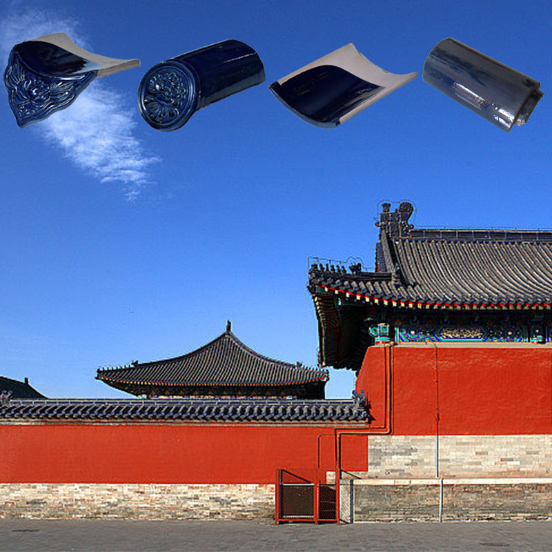 Chinese Glazed Roof Tile Glossy Blue High Durability For Traditional And Modern Homes Construction Material