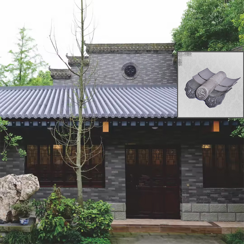 Antique Chinese Roofing Shingles  Authentic Terracotta Roof Tile Fireproof Sustainable Heritage