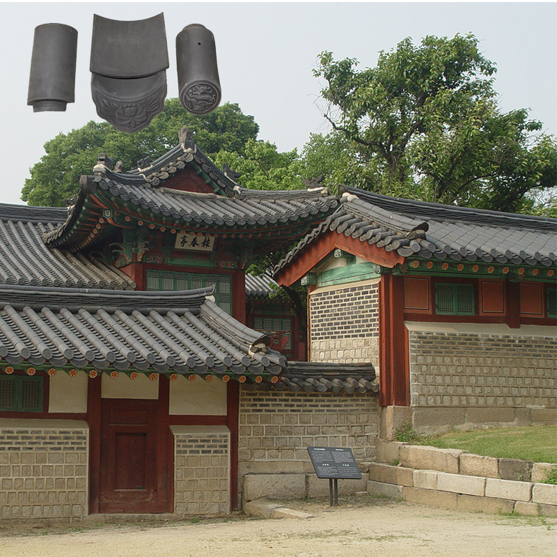 Antique Chinese Terracotta Roof Tiles Traditional Asian Style Clay Roofing Material For Hotels Villas