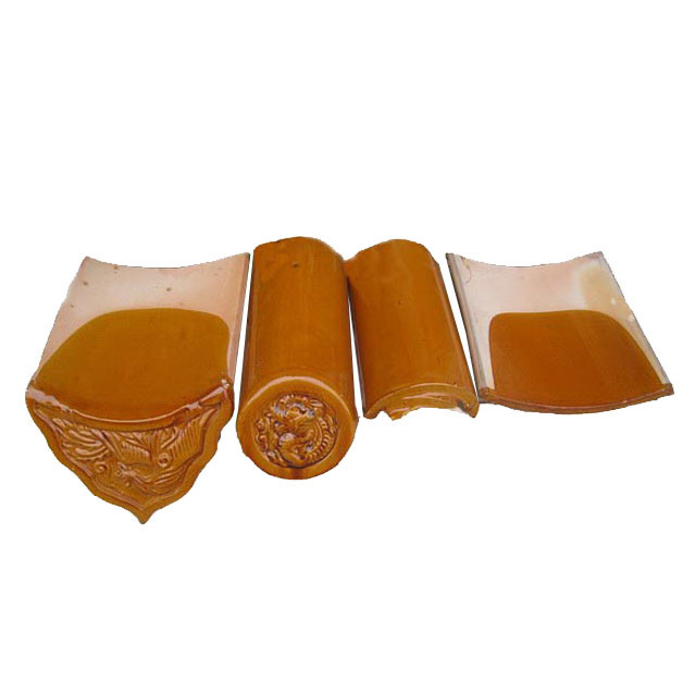 Chinese Traditional Double Shade Ceramic Tile Roof For Warehouses Hotels Temples Villas 10mm Thickness Heat Insulation