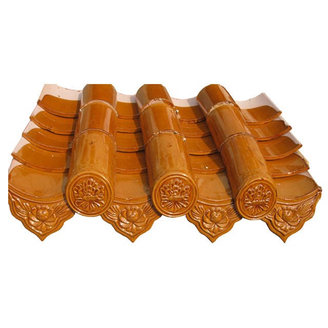 Chinese Traditional Double Shade Ceramic Tile Roof For Warehouses Hotels Temples Villas 10mm Thickness Heat Insulation