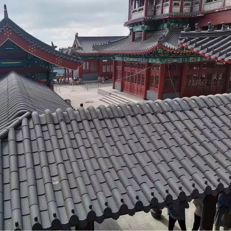 Chinese Buddhist Monastery Building Temple Roof Tiles Matt Surface Clay Roof Decoration