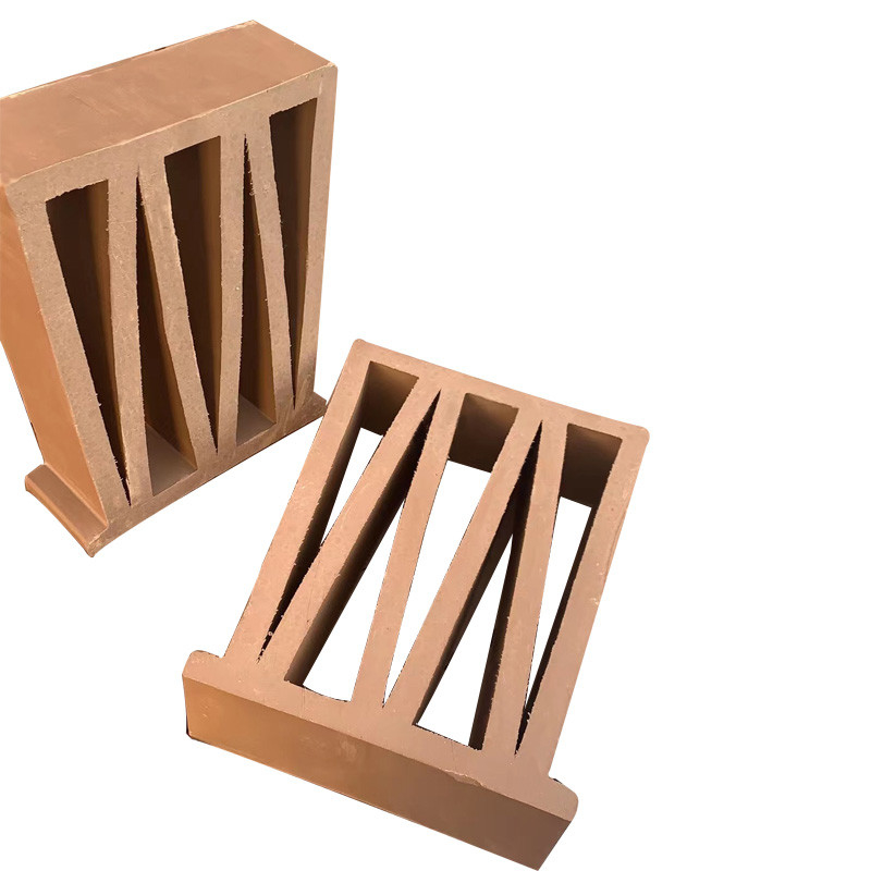 Red Terracotta Facade Bricks Clay Building Breeze Block For House Cafe & Office Decoration