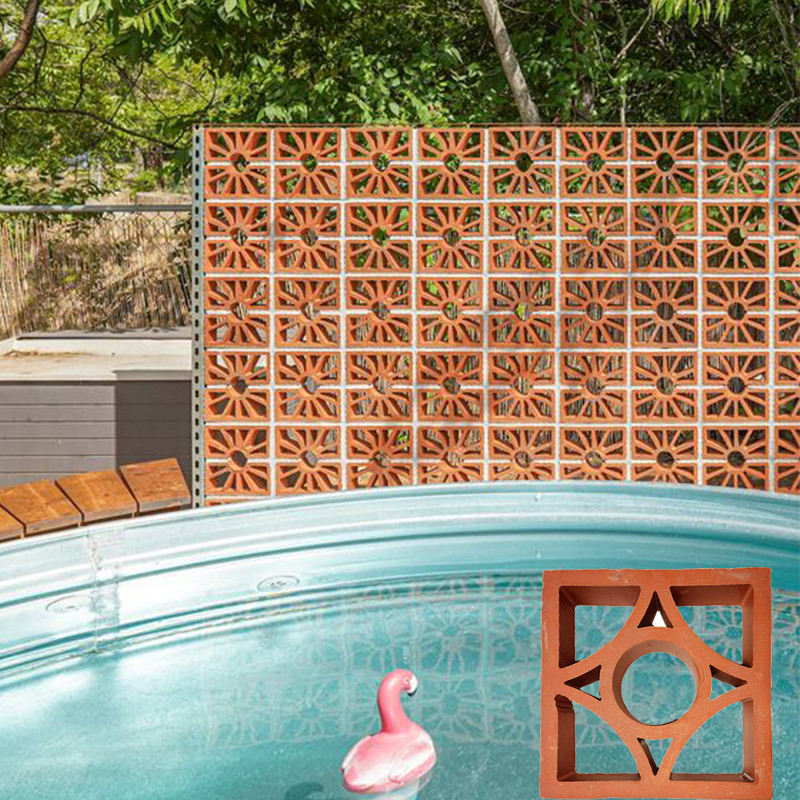 Exterior Decoration Wall Hollow Breeze Block Terracotta Ventilation Clay Bricks
