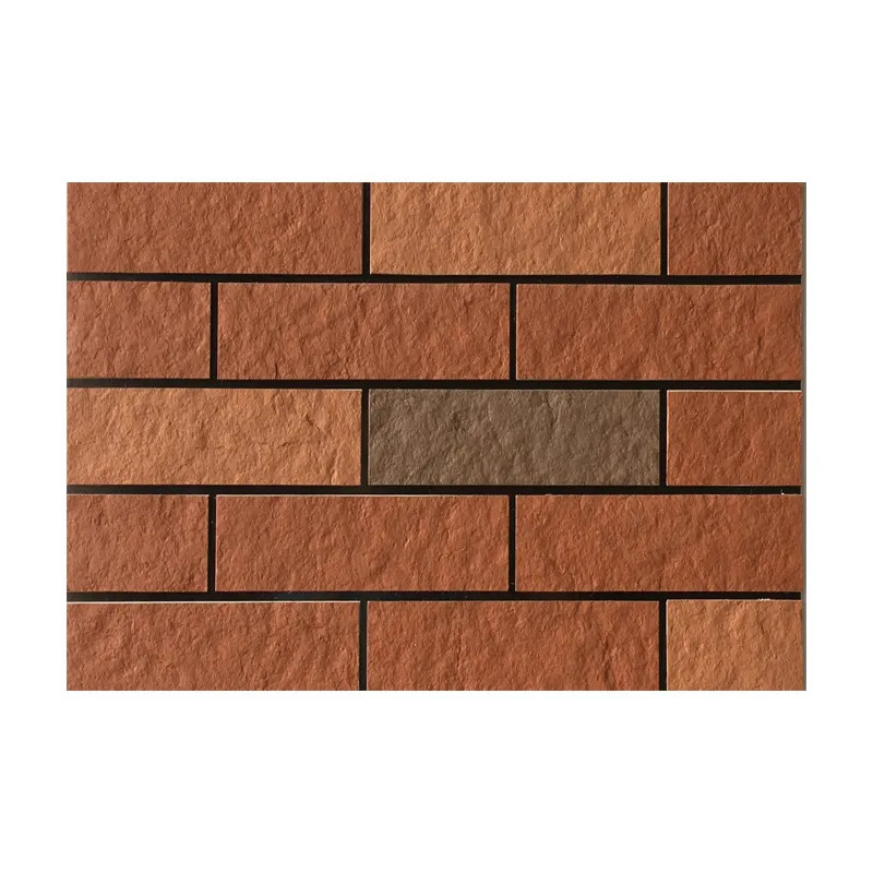 Classic Brown Brick Look Flexible Soft Stone Wall Tile For School Exterior Wall Decoration 3mm Thin Fireproof MCM Stone