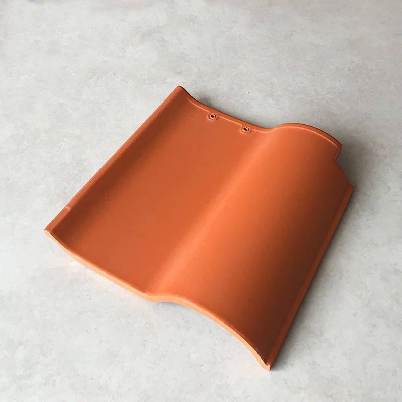 Spanish S-Shape Ceramic Roof Tiles High Grade Ceramic Rust Red Ideal For Sloped Roofs