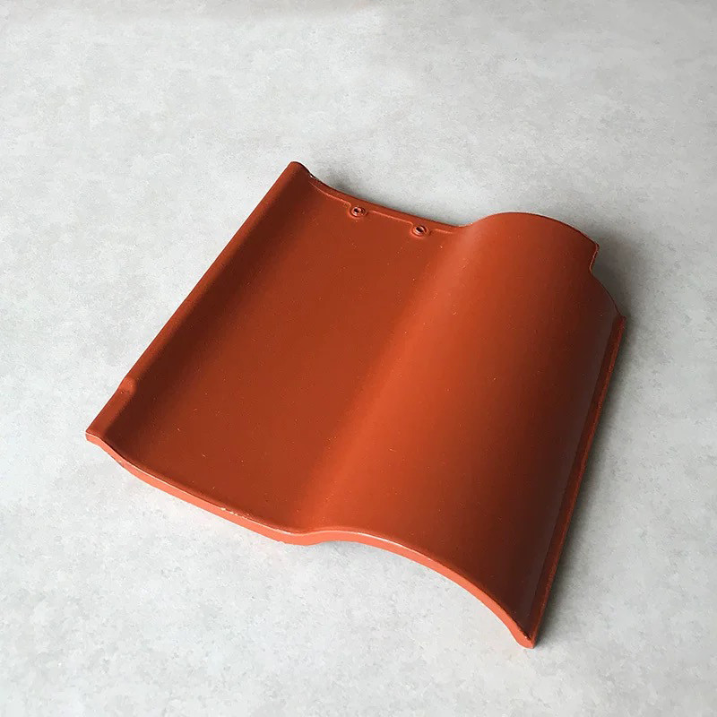 Spanish S-Shape Ceramic Roof Tiles High Grade Ceramic Rust Red Ideal For Sloped Roofs
