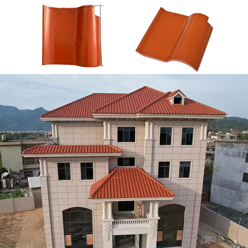 Spanish S-Shape Ceramic Roof Tiles High Grade Ceramic Rust Red Ideal For Sloped Roofs