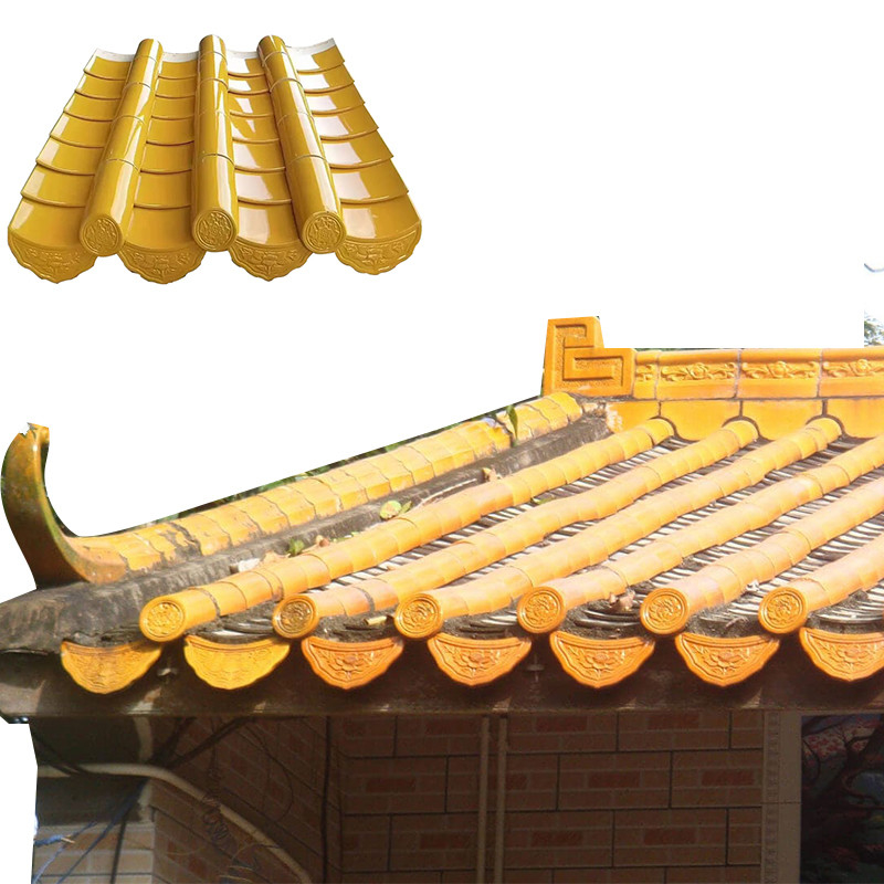 Traditional Terracotta Chinese Temple Roof Tile 180*180mm Flat Tile Ceramic Historical Restoration