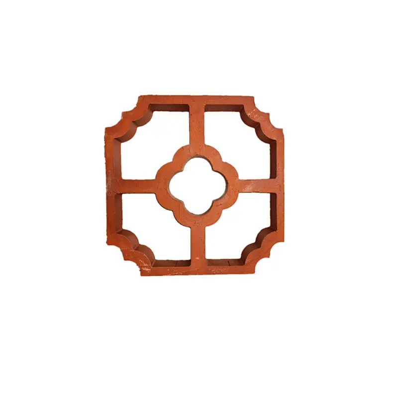 Factory Supply 200*200mm Fired Clay Red Breeze Block Solid Perforated Wall Decorative Bricks
