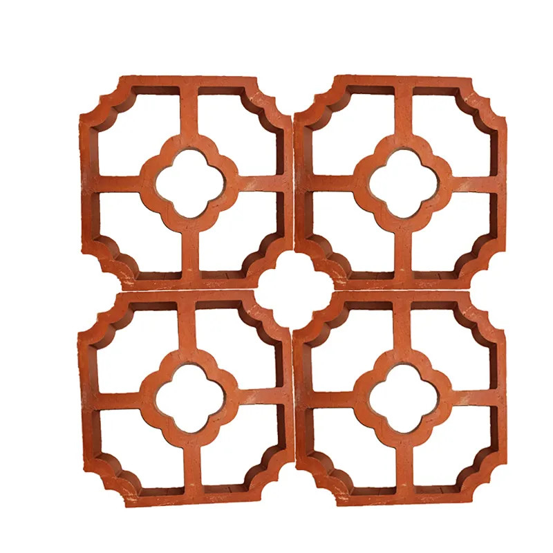 Factory Supply 200*200mm Fired Clay Red Breeze Block Solid Perforated Wall Decorative Bricks