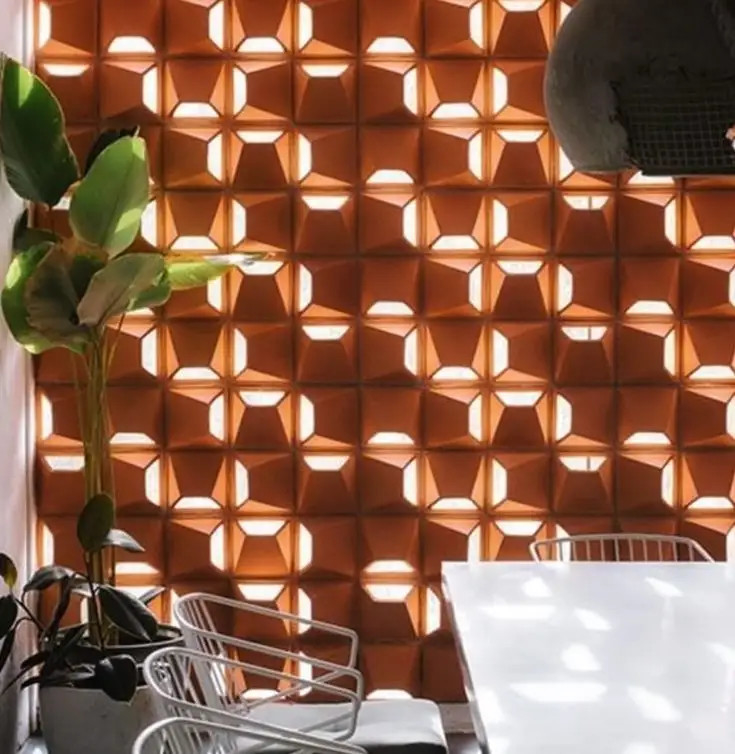 Hotel Exterior Clinker Ceramic Wall Bricks Decorative Terracotta Screen Breeze Blocks