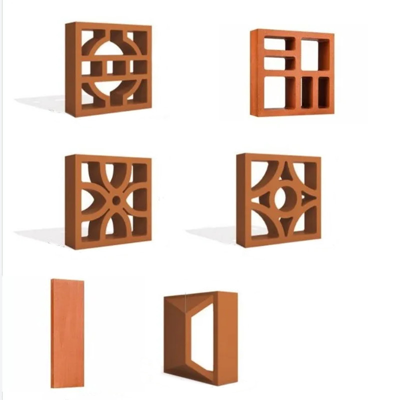 Indoor Outdoor Decoration Breeze Block Ceramic Tiles Clay Red Hollow Wall Bricks