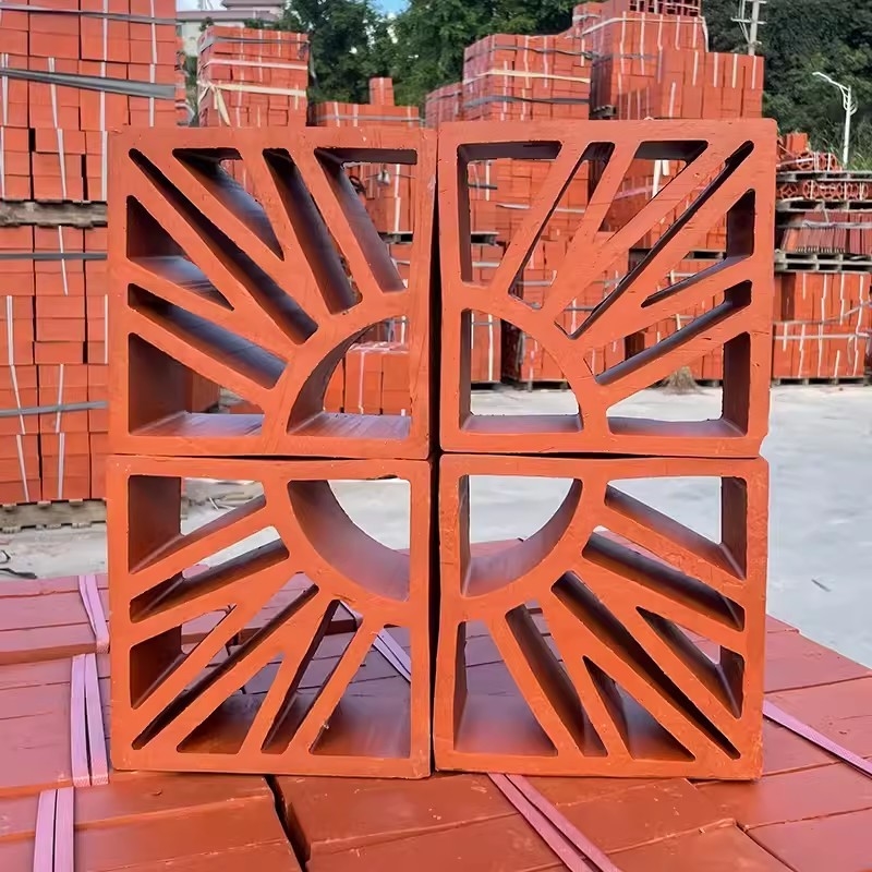 Exterior Wall Red Brick School Building Decoration Material Terracotta Wall Breeze Blocks