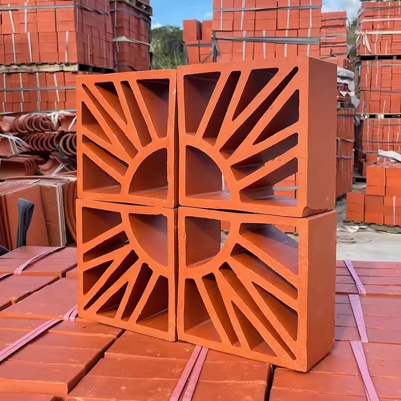 Exterior Wall Red Brick School Building Decoration Material Terracotta Wall Breeze Blocks
