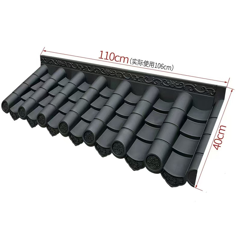 Light PVC Tiles Wall Fence Cheap Price Artificial Traditional Chinese House Pp Antique Roof