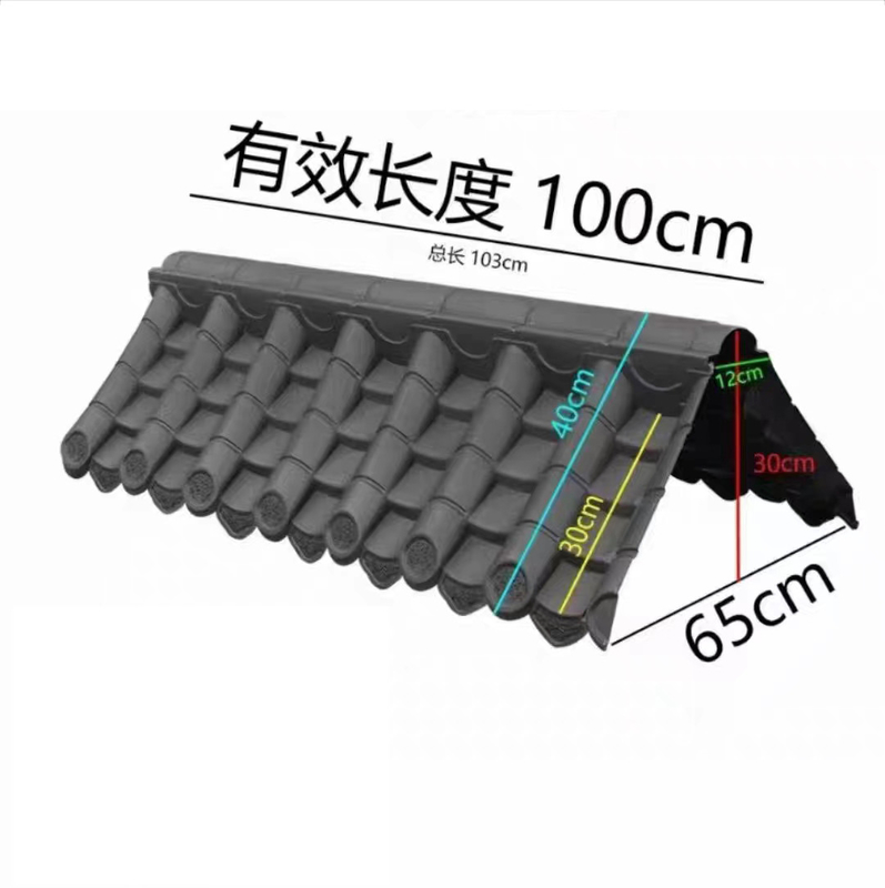 Chinese Traditional Roof PVC Roofing Sheets Plastic Roof Corner Decoration For Wall Gate