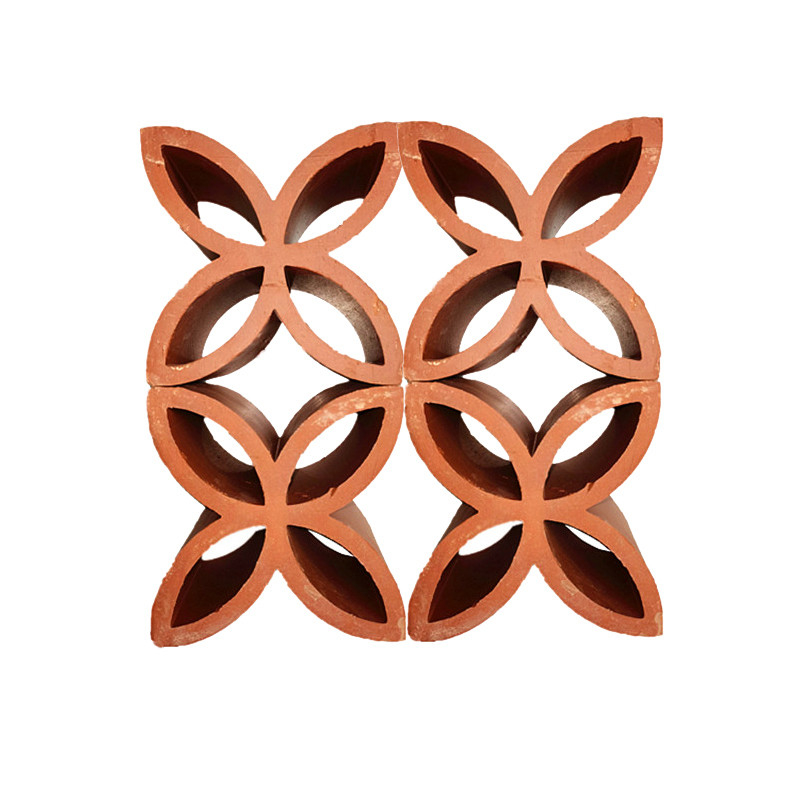 Red Perforated Terracotta Fire Bricks Traditional Style Chinese Window Decorative Hollow Brick