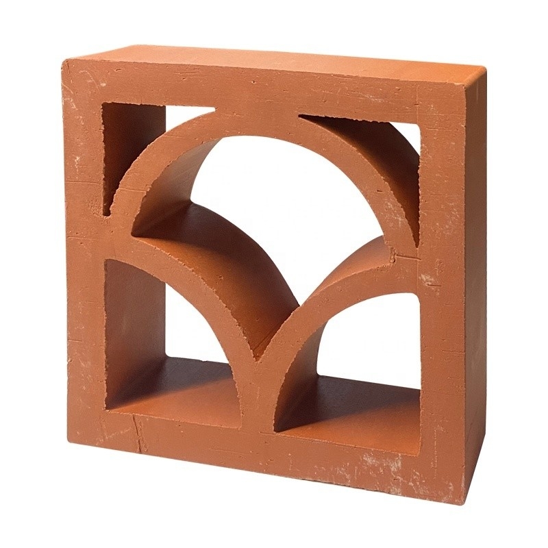 800 Centigrade Heat Insulation Red Terracotta Breeze View Clay Building Block For Modern Decorative Exterior Wall View
