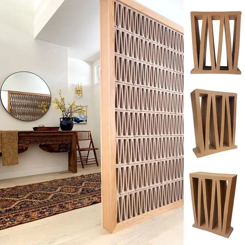 Matt Surface Terracotta Breeze Blocks Panels For M-Shaped Yellow Clay Bricks And Wind Screen Tiles