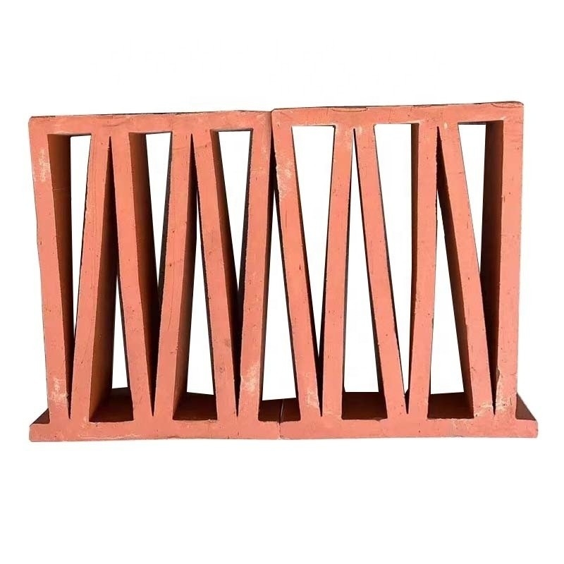 Matt Surface Terracotta Breeze Blocks Panels For M-Shaped Yellow Clay Bricks And Wind Screen Tiles