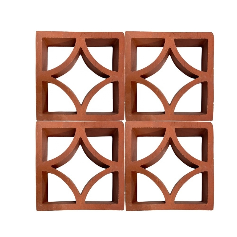 7% Absorption Terracotta Facade Panel Breezeway Tile in Classical Design for Decorative Garden Brick Decoration