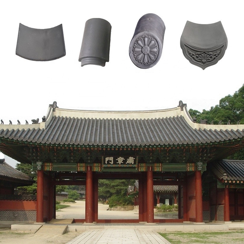 180*180mm Compressive Strength 1500N Chinese Roof Tiles for Buddhist Temple Traditional Material