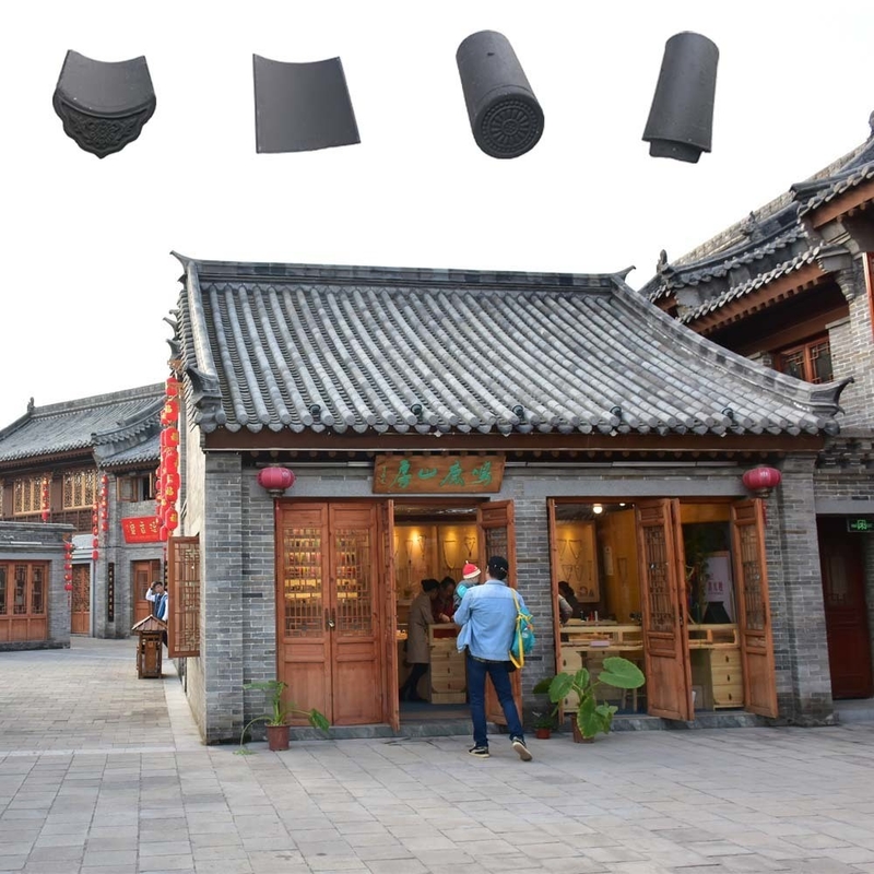 Traditional Chinese Temple Clay Roofing Tiles and Accessories 6% Water Absorption for Traditional Building Material Needs