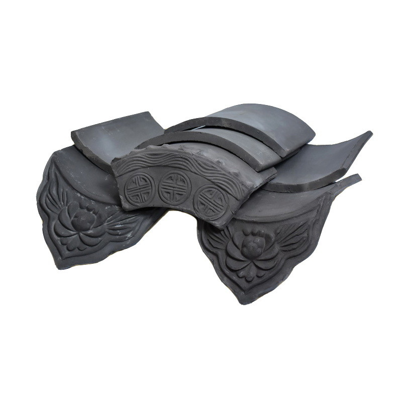 Traditional Chinese Temple Clay Roofing Tiles and Accessories 6% Water Absorption for Traditional Building Material Needs