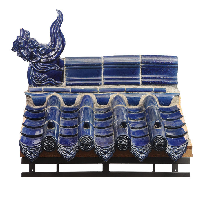 Chinese Design Style Direct Supply of Cobalt Blue Ceramic Roofing Tiles with Traditional Chinese Pagoda Roof Design