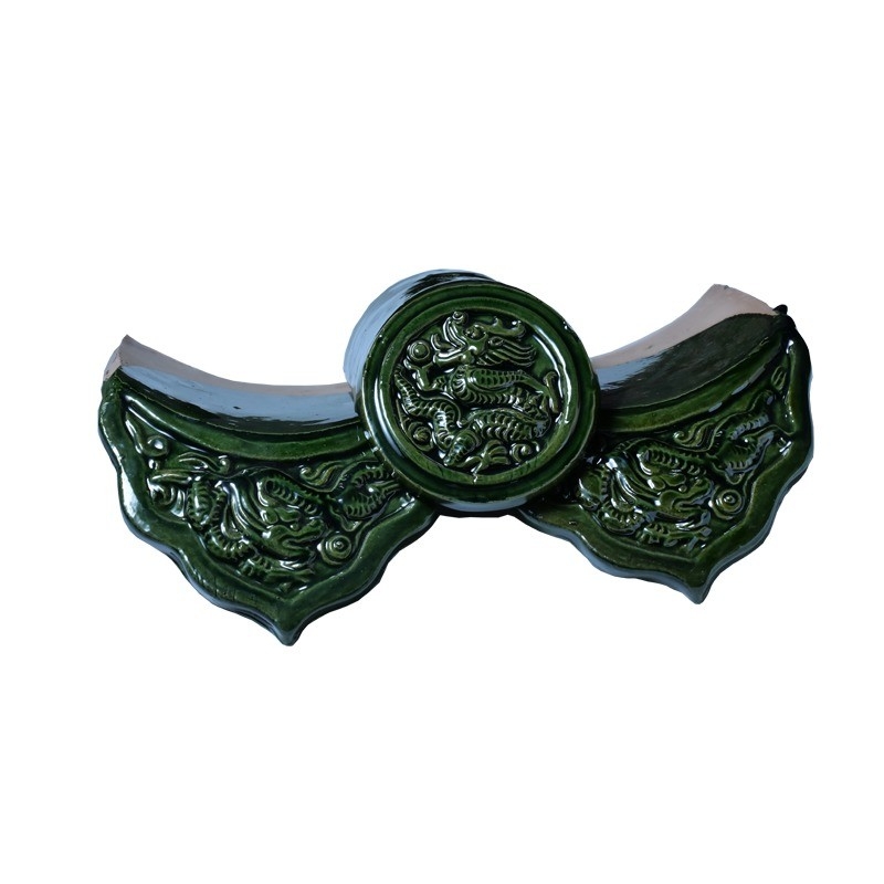 Dark Green Asian Style Roof Tiles Perfect for Antique Building Materials in Garden Buildings