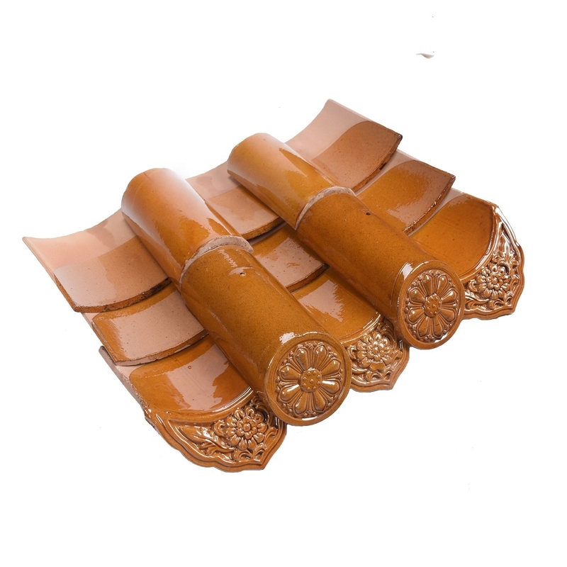 180*180 Chinese Temple Arch Gate Retro Style Faux Ceramic Clay Roof Tiles for Concrete Structure