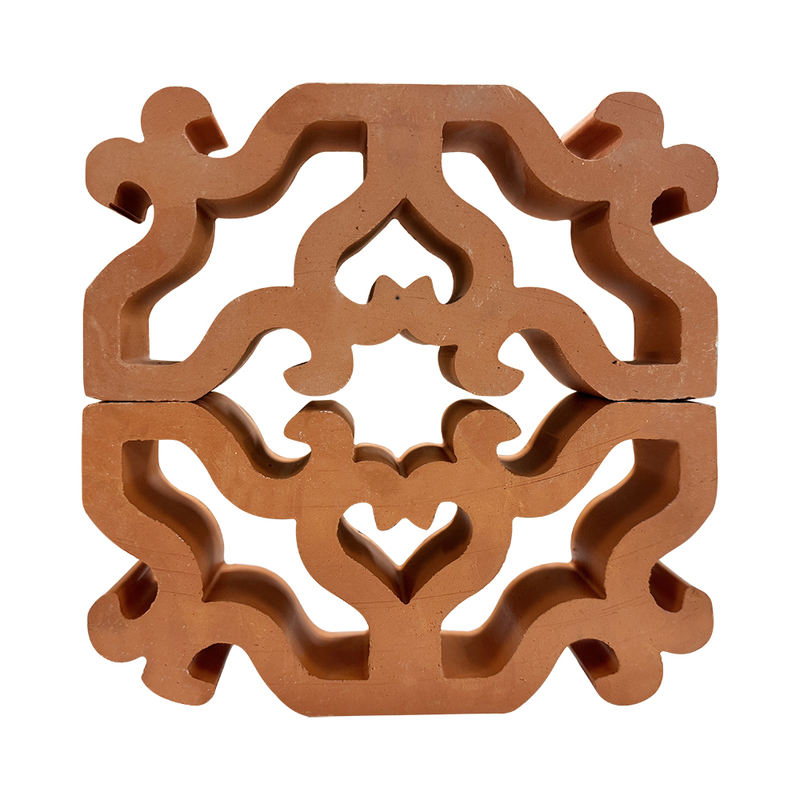 Construction Clay Red Breeze Block Decorative Perforated Bricks Wall Partition