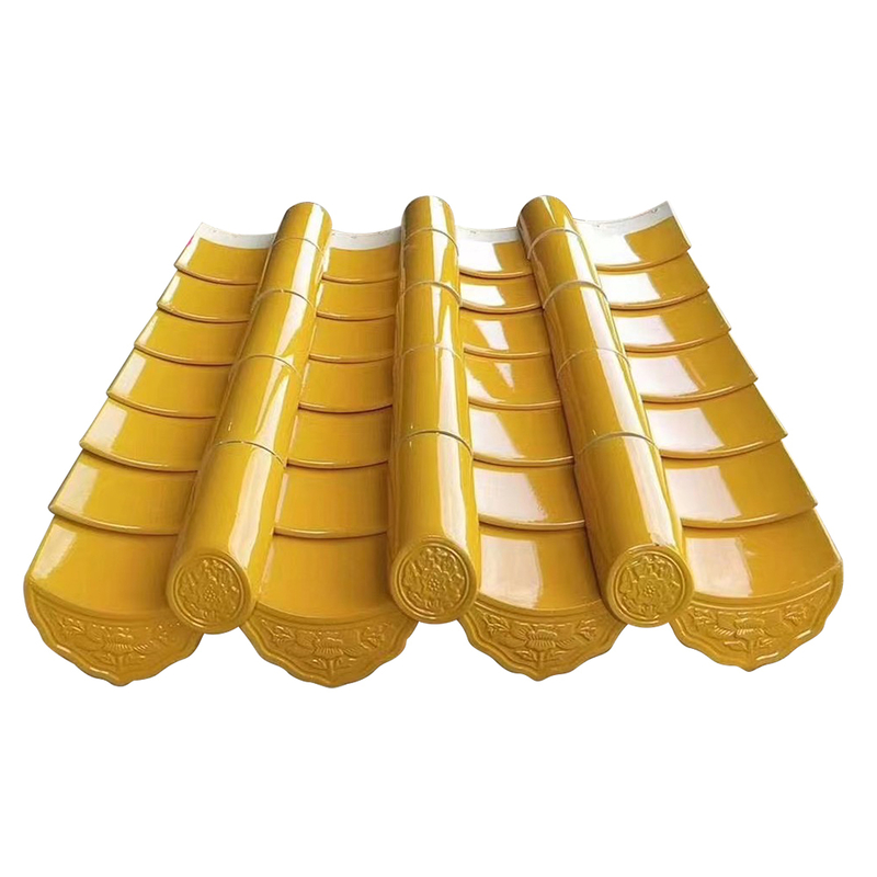 Gold Yellow Big Size Antique Glazed Tiles Chinese Buidling Temple Roof Design