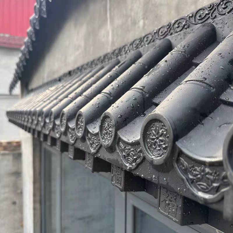 Polypropylene Decorative Roof Fence Restaurant Eaves Artificial Plastic Japanese Style Roof Tiles