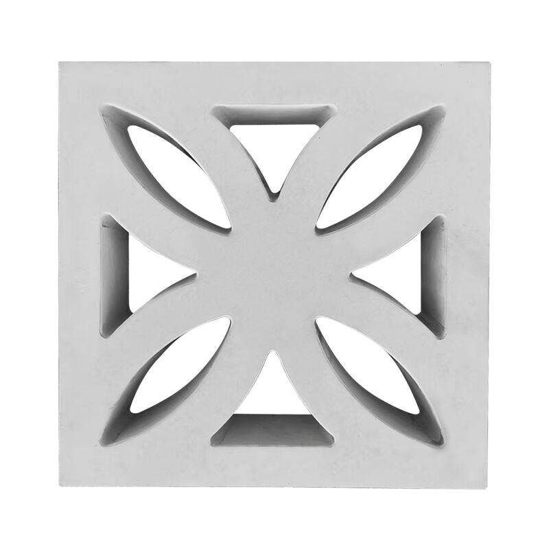 Decorative Floral Facade Brick White Hollowed Concrete Screen Block for Garden Patio Privacy