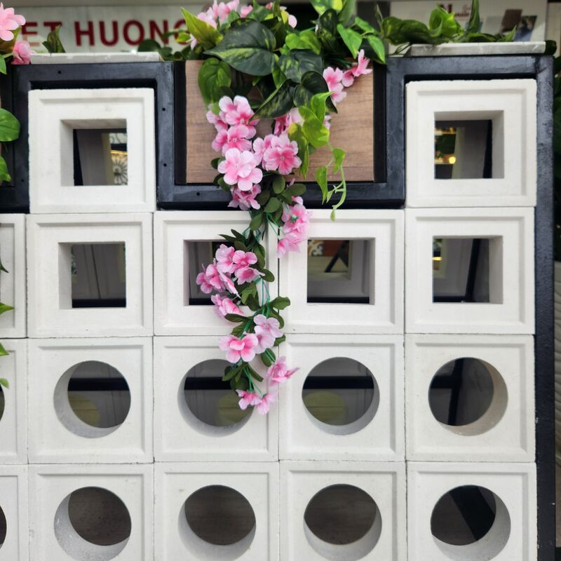 Cement Component Brick Square Shape Screen Background Wall Board Screen Hollow 3D Design Seamless Quick Install Decor