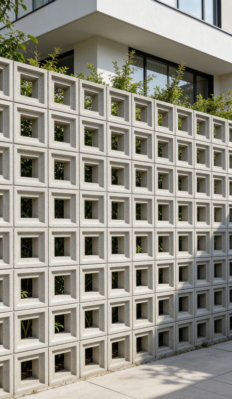 Modular Interlocking Concrete Screen Block Fast Installation System hollowed Wall Decoratin brick