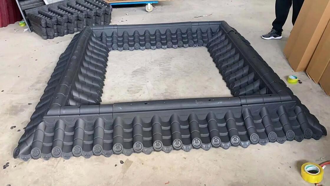 Double-side Plastic Roof Tile Panels Lightweight PP Roofing Material in Traditional Chinese Design