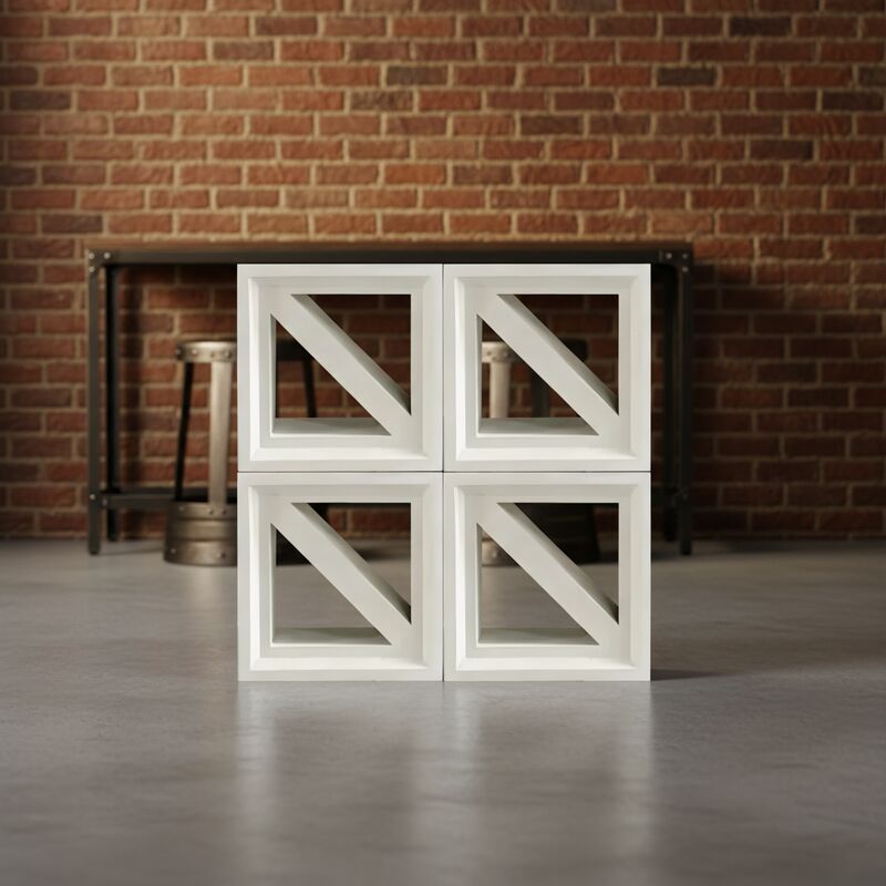 Cement Breeze Block Sintered Solid Firebricks for Exterior Wall Geometric Space Partitioning and Screen Block Applications