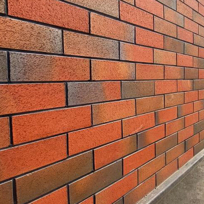 Modern Design Mixed Gradient Colors Thin Clay Brick Veneer Facade Building Exterior Wall Clinker Tile