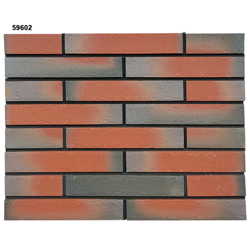 Modern Design Mixed Gradient Colors Thin Clay Brick Veneer Facade Building Exterior Wall Clinker Tile