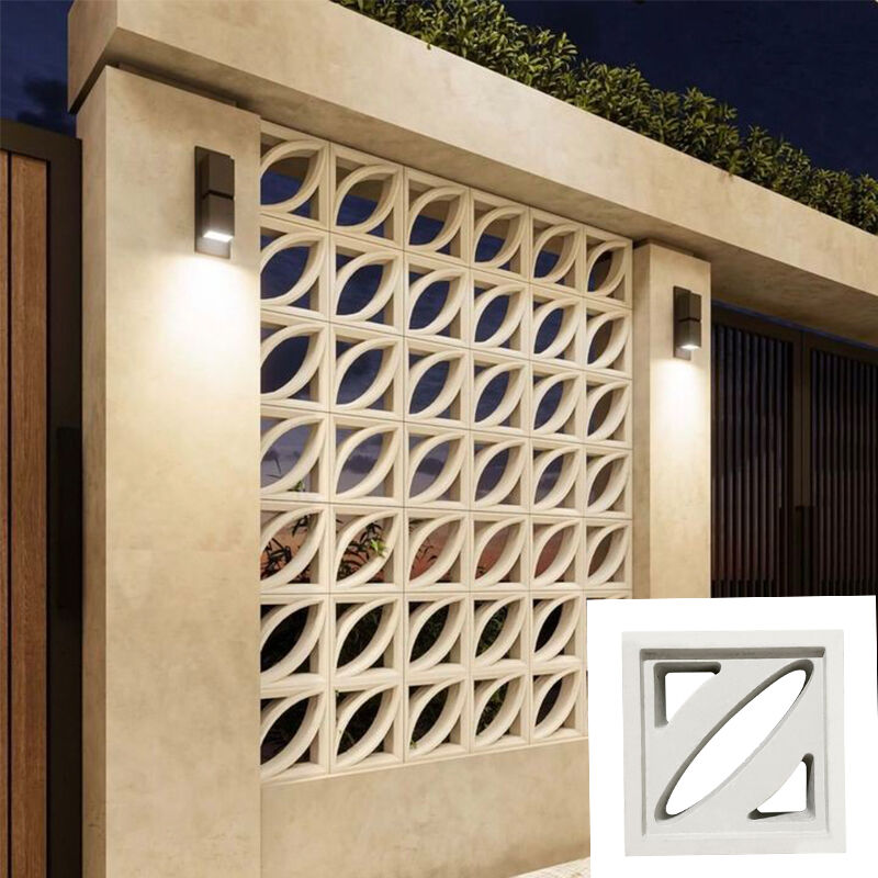 Garden Wall Screen Tiles Cement Breeze Blocks Precast Concrete Perforated Grid/Brick for Stylish Partitions & Accent Walls