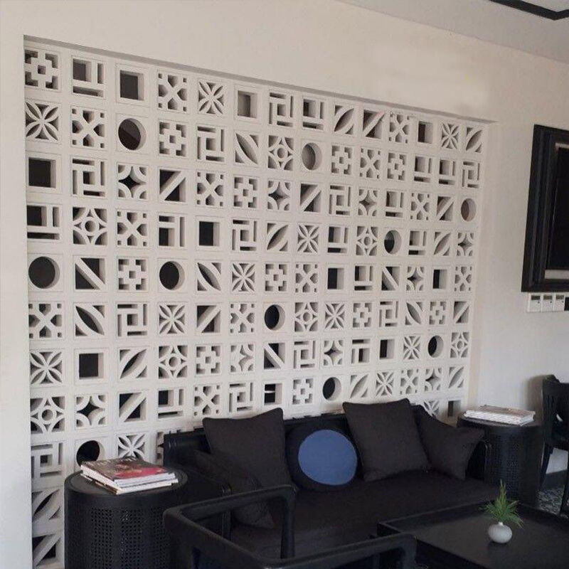 Minimalist Linear Series White Concrete Screen Breeze Blocks Cement Component Brick for Modern Facades
