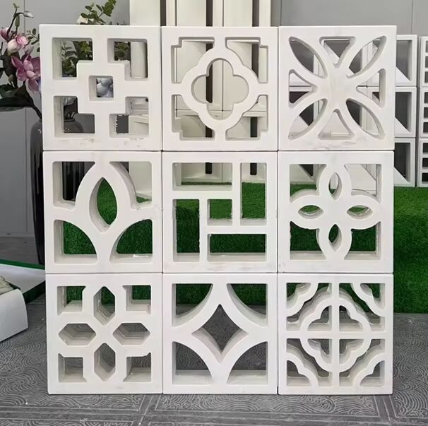 Minimalist Linear Series White Concrete Screen Breeze Blocks Cement Component Brick for Modern Facades