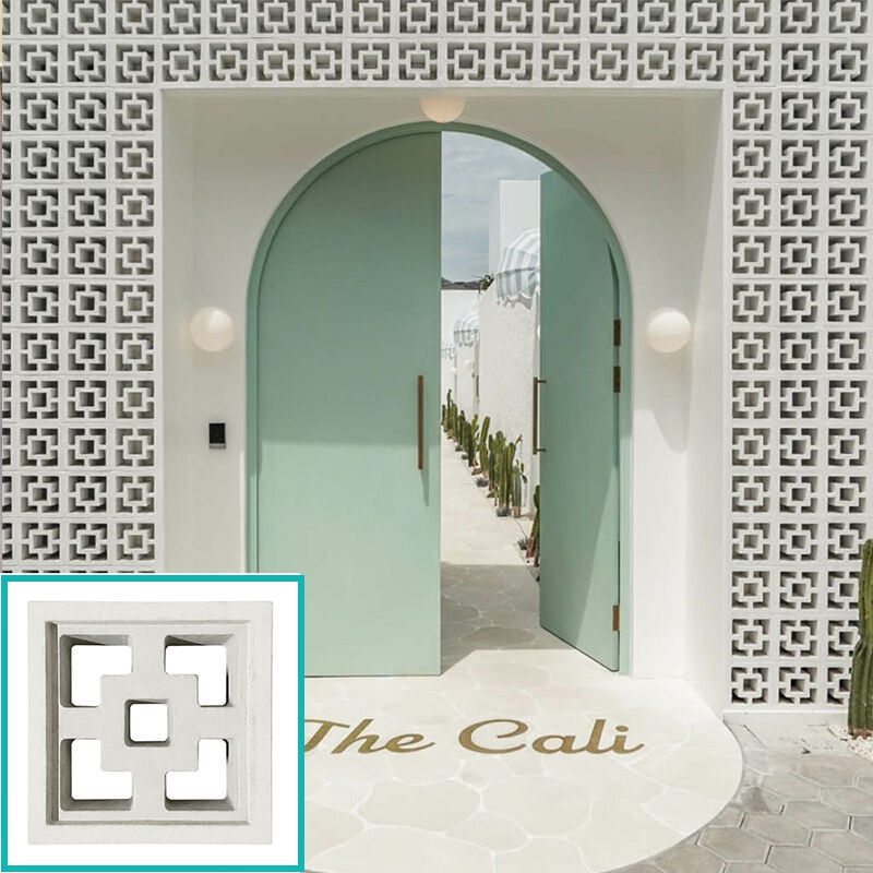 Ventilated Privacy Wall Bricks Concrete Breeze Blocks Architecture Curved Breeze Block for Balconies & Townhouses