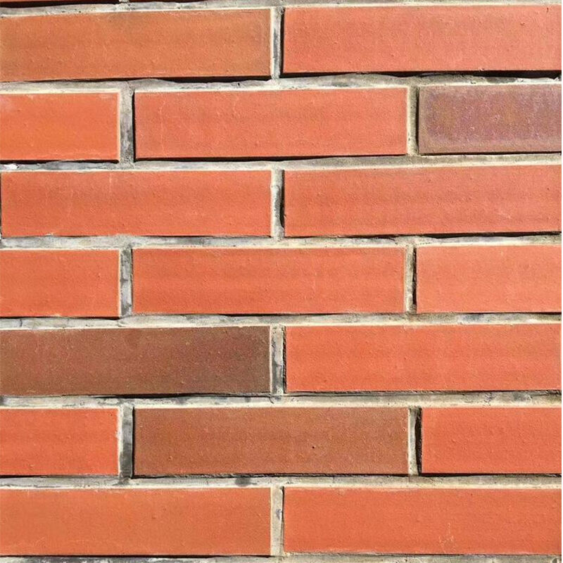 Red Split Face Clay Brick Veneer 240*60mm Extruded Fired Facade Tile for Exterior Wall Cladding Commercial & Residential Facades